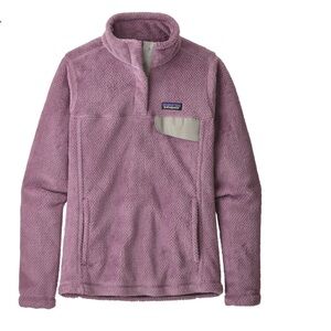 Patagonia Womens Snap-T Polartec Pullover Lavender Fleece Logo Long Sleeve